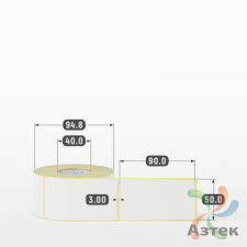 Термоэтикетка ЭКО 50х90 (рядов 1 по 450 шт)  в рулоне, втулка 40 мм (к) IQ code