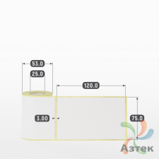 Термоэтикетка ЭКО 75х120 (рядов 1 по 100 шт)  в рулоне, втулка 25 мм (к) IQ code