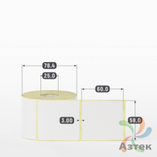 Термоэтикетка ЭКО 58х60 (рядов 1 по 500 шт)  в рулоне, втулка 25 мм (к) IQ code