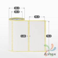 Термоэтикетка ЭКО 70х35 (рядов 1 по 100 шт)  в рулоне, втулка 25 мм (к) IQ code