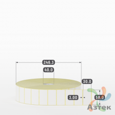 Термоэтикетка ТОП 58х30 (рядов 1 по 10 000 шт)  в рулоне, втулка 40 мм (к) IQ code