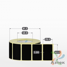 Термоэтикетка 43х25 Termo ECO цветная (рядов 1 по 1000 шт), втулка 40 мм (к) цвет - Черный, 