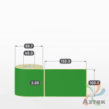 Термоэтикетка 100х150 Termo ECO цветная (рядов 1 по 300 шт), втулка 40 мм (к) цвет - ЗеленыйPantone 362 U, 