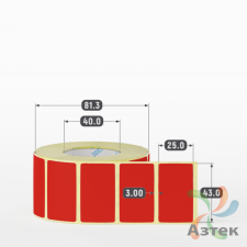 Термоэтикетка 43х25 Termo ECO цветная (рядов 1 по 1000 шт), втулка 40 мм (к) цвет - Pantone 485 U, 