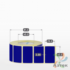 Термоэтикетка 43х25 Termo ECO цветная (рядов 1 по 1000 шт), втулка 40 мм (к) цвет - Pantone dark blue, 