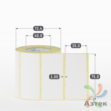 Термоэтикетка ТОП 75х35 (рядов 1 по 500 шт)  в рулоне, втулка 40 мм (к) IQ code