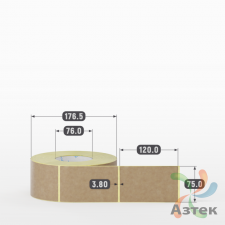 Этикетка самоклеящаяся 75х120 (рядов 1 по 1 000 шт) Крафт в рулоне, втулка 76 мм (к) IQ code