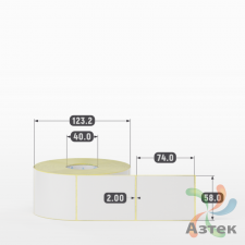 Термотрансферная этикетка 58х74 (рядов 1 по 1 000 шт) Полуглянец в рулоне, втулка 40 мм (к) IQ code