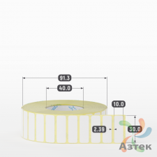 Термоэтикетка ЭКО 30х10 (рядов 1 по 3 500 шт)  в рулоне, втулка 40 мм (к) IQ code