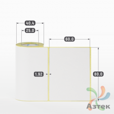 Термоэтикетка ЭКО 80х60 (рядов 1 по 80 шт)  в рулоне, втулка 25 мм (к) IQ code