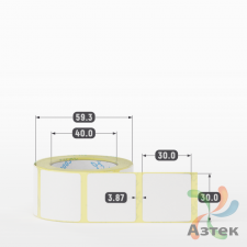 Термоэтикетка ЭКО 30х30 (рядов 1 по 300 шт)  в рулоне, втулка 40 мм (к) IQ code