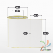 Термоэтикетка ТОП 100х40 (рядов 1 по 400 шт)  в рулоне, втулка 40 мм (к) IQ code