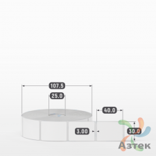 Этикетка самоклеящаяся 30х40 (рядов 1 по 1 500 шт) Полипропилен белый в рулоне, втулка 25 мм (к) IQ code 	