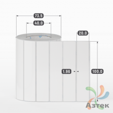 Этикетка самоклеящаяся 100х20 (рядов 1 по 1 000 шт) Полипропилен белый в рулоне, втулка 40 мм (к) IQ code 	