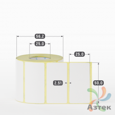 Термоэтикетка ЭКО 50х25 (рядов 1 по 500 шт)  в рулоне, втулка 25 мм (к) IQ code