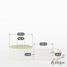 Термоэтикетка ЭКО 58х100 (рядов 1 по 700 шт)  в рулоне, втулка 40 мм (к) IQ code
