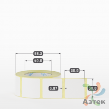Термоэтикетка ЭКО 30х30 (рядов 1 по 500 шт)  в рулоне, втулка 40 мм (к) IQ code