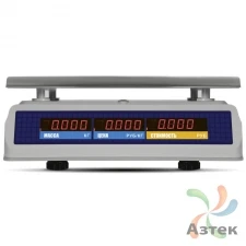 Весы Mertech M-ER 329 AC-15.2 IP68 LED Белый с вторым дисплеем настольные торговые до 15 кг, нержавеющая сталь