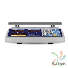 Весы Mertech M-ER 329 AC-15.2 IP68 LED Белый с вторым дисплеем настольные торговые до 15 кг, нержавеющая сталь