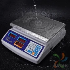 Весы Mertech M-ER 329 AC-15.2 IP68 LED Белый с вторым дисплеем настольные торговые до 15 кг, нержавеющая сталь