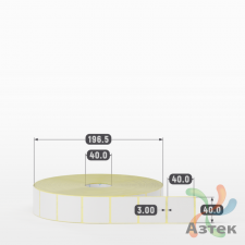 Термотрансферная этикетка 40х40 (рядов 1 по 5 000 шт) Полуглянец в рулоне, втулка 40 мм (к) IQ code