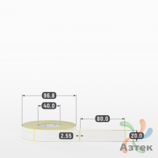 Термоэтикетка ТОП 20х80 (рядов 1 по 500 шт)  в рулоне, втулка 40 мм (к) IQ code