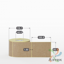 Этикетка самоклеящаяся 80х100 (рядов 1 по 500 шт) Крафт в рулоне, втулка 40 мм (к) IQ code
