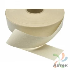 Хлопковая лента термоклеевая 35мм х 100м втулка 40 мм, цвет - натуральный	