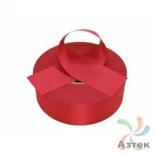 Сатиновая лента 10мм х 200м втулка 76 мм, цвет - алый