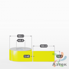 Этикетка 50х100 цветная Полипропилен (рядов 1 по 500 шт), втулка 40 мм (к) цвет - Желтый   