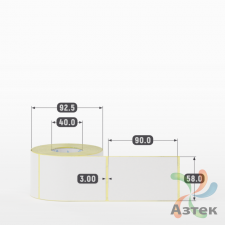 Этикетка самоклеящаяся 58х90 (рядов 1 по 400 шт) Termo TOP deep freeze в рулоне, втулка 40 мм (к) IQ code