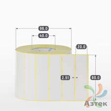 Этикетка самоклеящаяся 80х20 (рядов 1 по 1 000 шт) PVC WHITE (Eggshell fragile) в рулоне, втулка 40 мм (к) IQ code