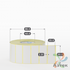 Этикетка самоклеящаяся 50х20 (рядов 1 по 1 000 шт) PVC WHITE (Eggshell fragile) белая в рулоне, втулка 40 мм (к) IQ code