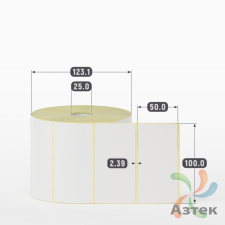 Этикетка самоклеящаяся 100х50 (рядов 1 по 1 500 шт) Termo TOP съёмный клей в рулоне, втулка 25 мм (к) IQ code