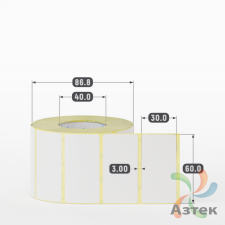 Термоэтикетка ЭКО 60х30 (рядов 1 по 1 000 шт)  в рулоне, втулка 40 мм (к) IQ code