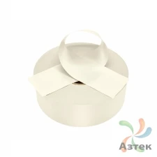 Сатиновая лента 10мм х 200м втулка 76 мм, цвет - молочный