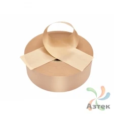 Сатиновая лента 100мм х 200м втулка 76 мм, цвет - персиковый