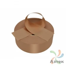 Сатиновая лента 20мм х 200м втулка 76 мм, цвет - светло-коричневый