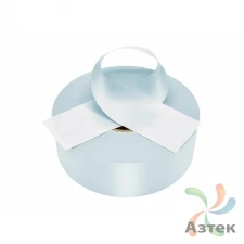 Сатиновая лента 10мм х 200м втулка 76 мм, цвет - бледно-голубой