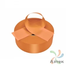 Сатиновая лента 100мм х 200м втулка 76 мм, цвет - светло-оранжевый