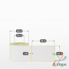 Термоэтикетка ЭКО 40х58 (рядов 1 по 150 шт)  в рулоне, втулка 25 мм (к) IQ code