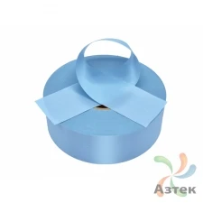 Сатиновая лента 40мм х 200м втулка 76 мм, цвет - небесный