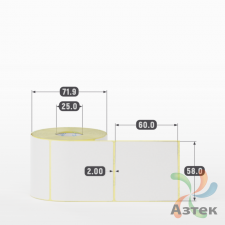 Термоэтикетка ЭКО 58х60 (рядов 1 по 400 шт)  в рулоне, втулка 25 мм (к) IQ code