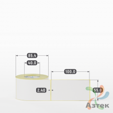 Термоэтикетка ЭКО 55х100 (рядов 1 по 300 шт)  в рулоне, втулка 40 мм (к) IQ code