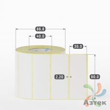 Термоэтикетка ЭКО 80х30 (рядов 1 по 1 000 шт)  в рулоне, втулка 40 мм (к) IQ code