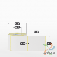 Этикетка самоклеящаяся 75х85 (рядов 1 по 400 шт) Termo ECO съемный клей в рулоне, втулка 40 мм (к) IQ code