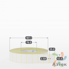 Термоэтикетка ЭКО 43х25 (рядов 1 по 6 000 шт)  в рулоне, втулка 76 мм (к) IQ code