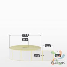 Термоэтикетка ЭКО 40х40 (рядов 1 по 2 000 шт)  в рулоне, втулка 25 мм (к) IQ code
