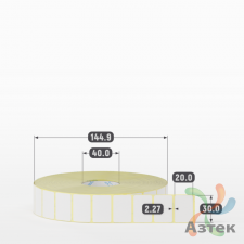 Термоэтикетка ТОП 30х20 (рядов 1 по 5 000 шт)  в рулоне, втулка 40 мм (к) IQ code