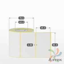Термоэтикетка ТОП 80х45 (рядов 1 по 500 шт)  в рулоне, втулка 40 мм (к) IQ code